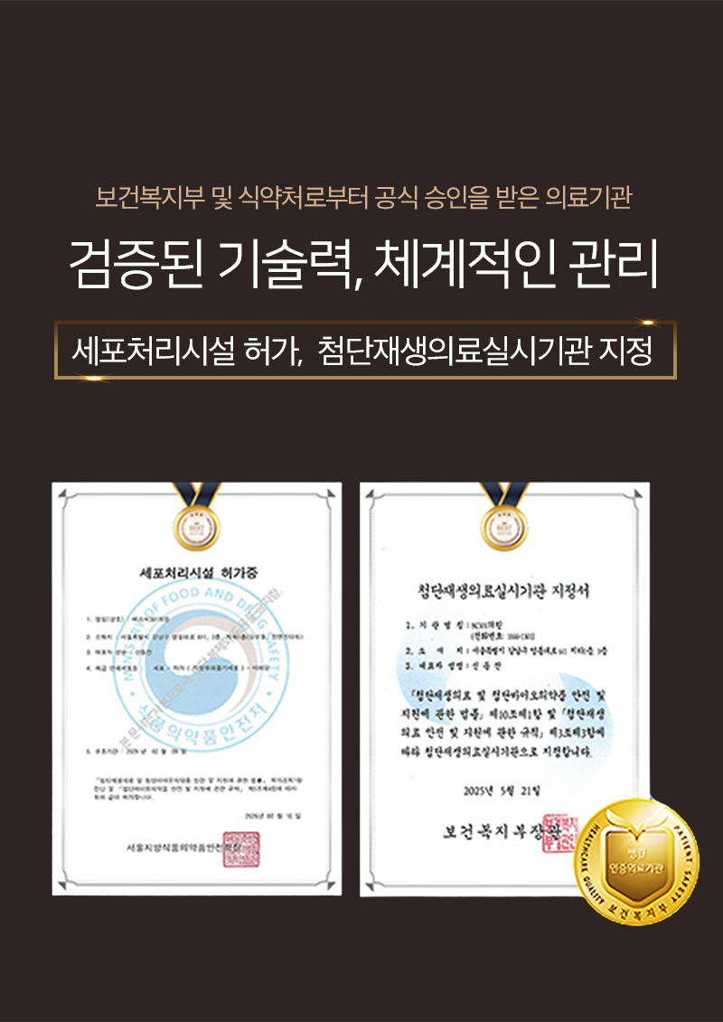 세포처리시설 허가, 첨단재생의료실시기관 지정